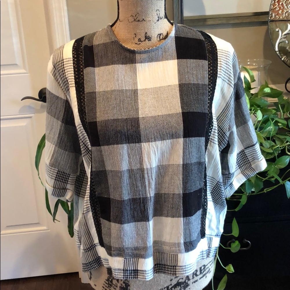 Topshop Plaid Top